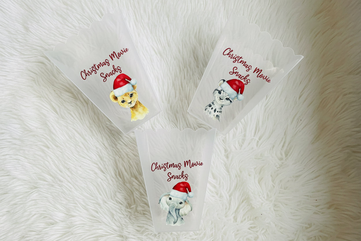 Cute Christmas Movie Snack Tub