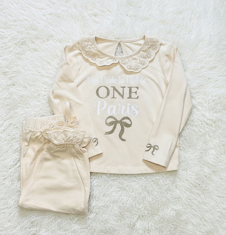 Girls Bow Frill Birthday Pyjamas