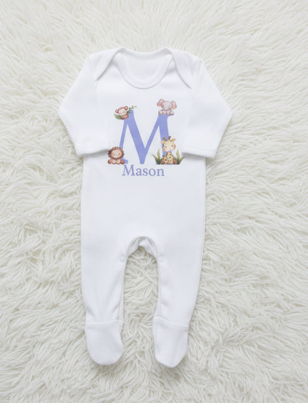 Safari Initial And Name Romper