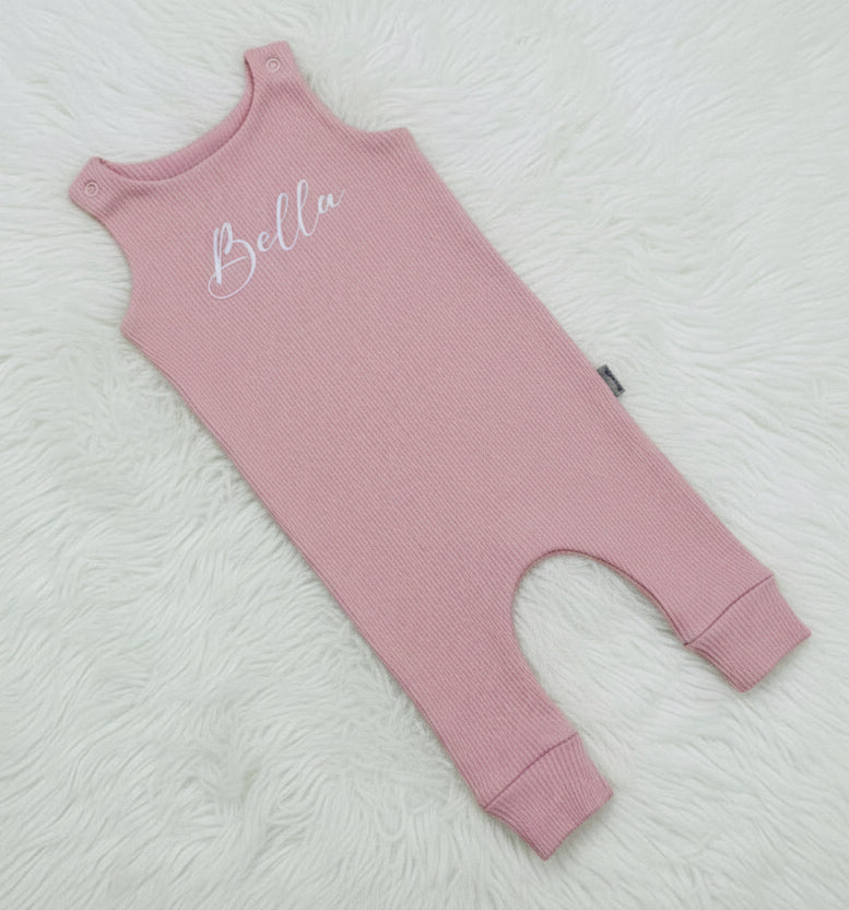 Personalised Ribbed Baby Dungarees