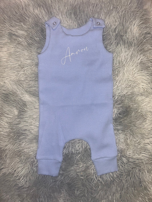 Personalised Ribbed Baby Dungarees