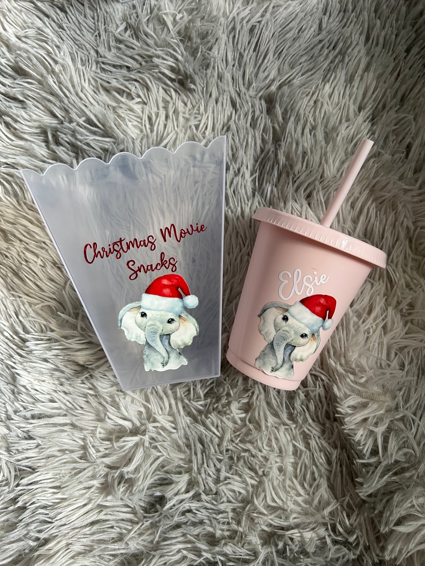 Cute Christmas Movie Snack Tub and Cup