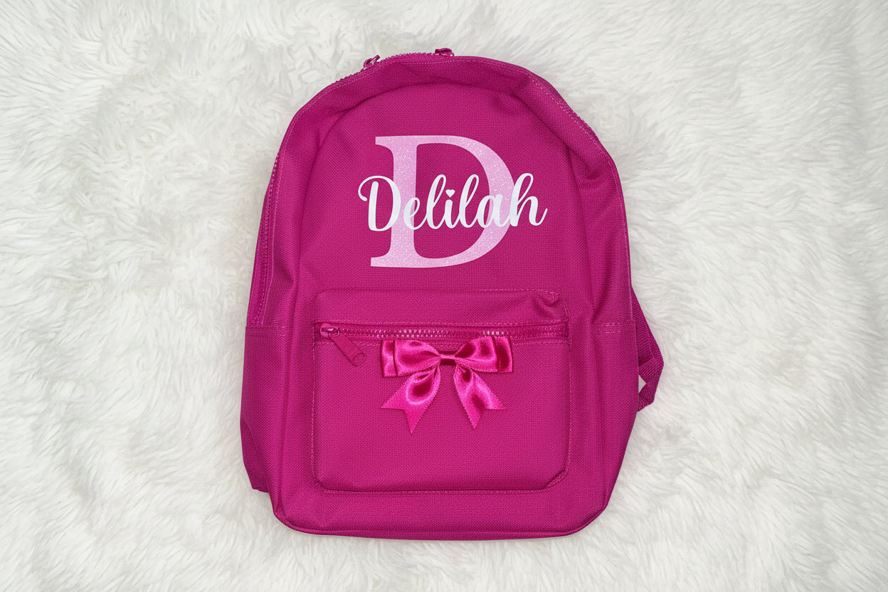 Personalised Glitter Initial Mini Backpacks