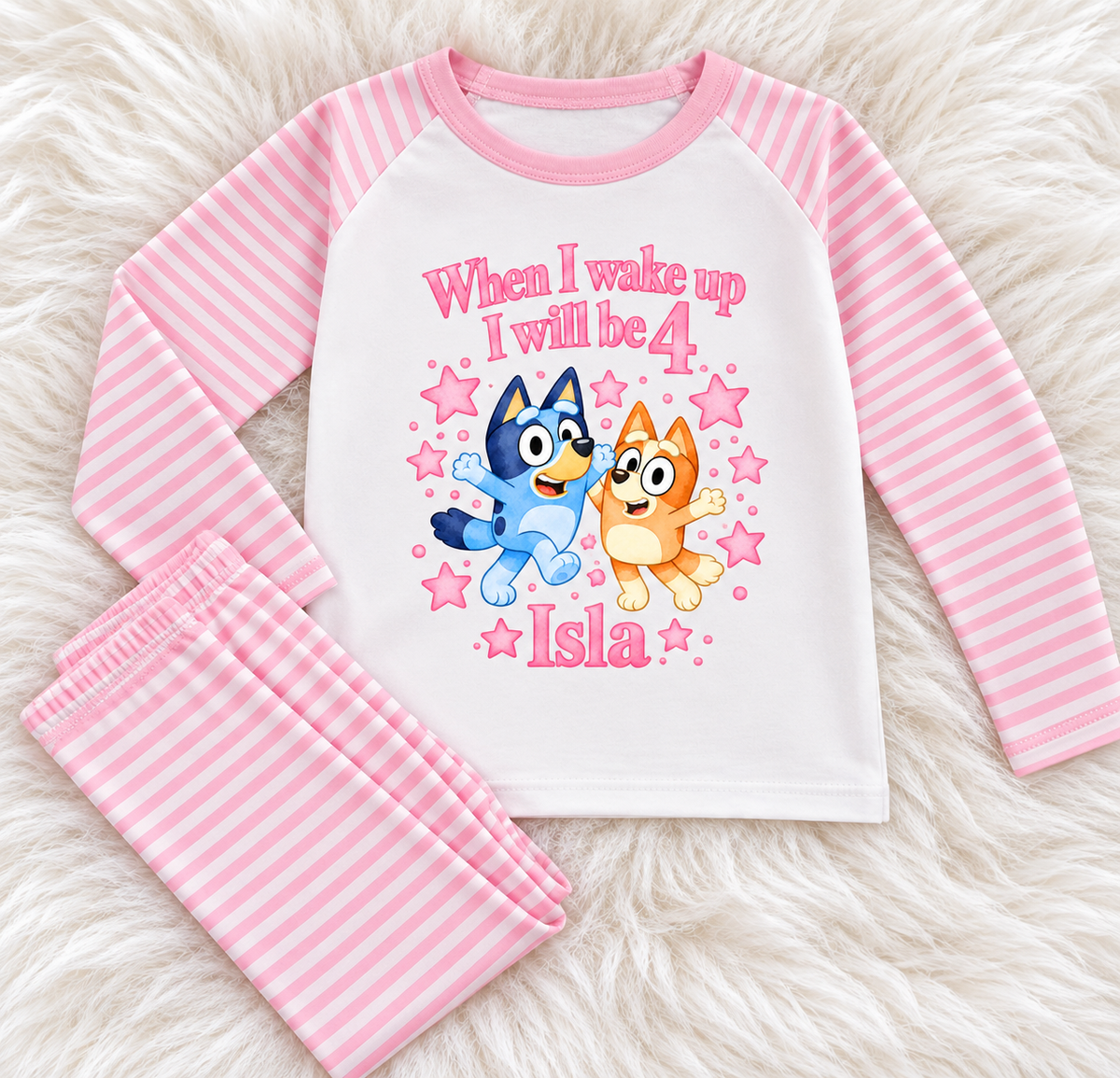 Personalised Dog PinkBirthday Pyjamas