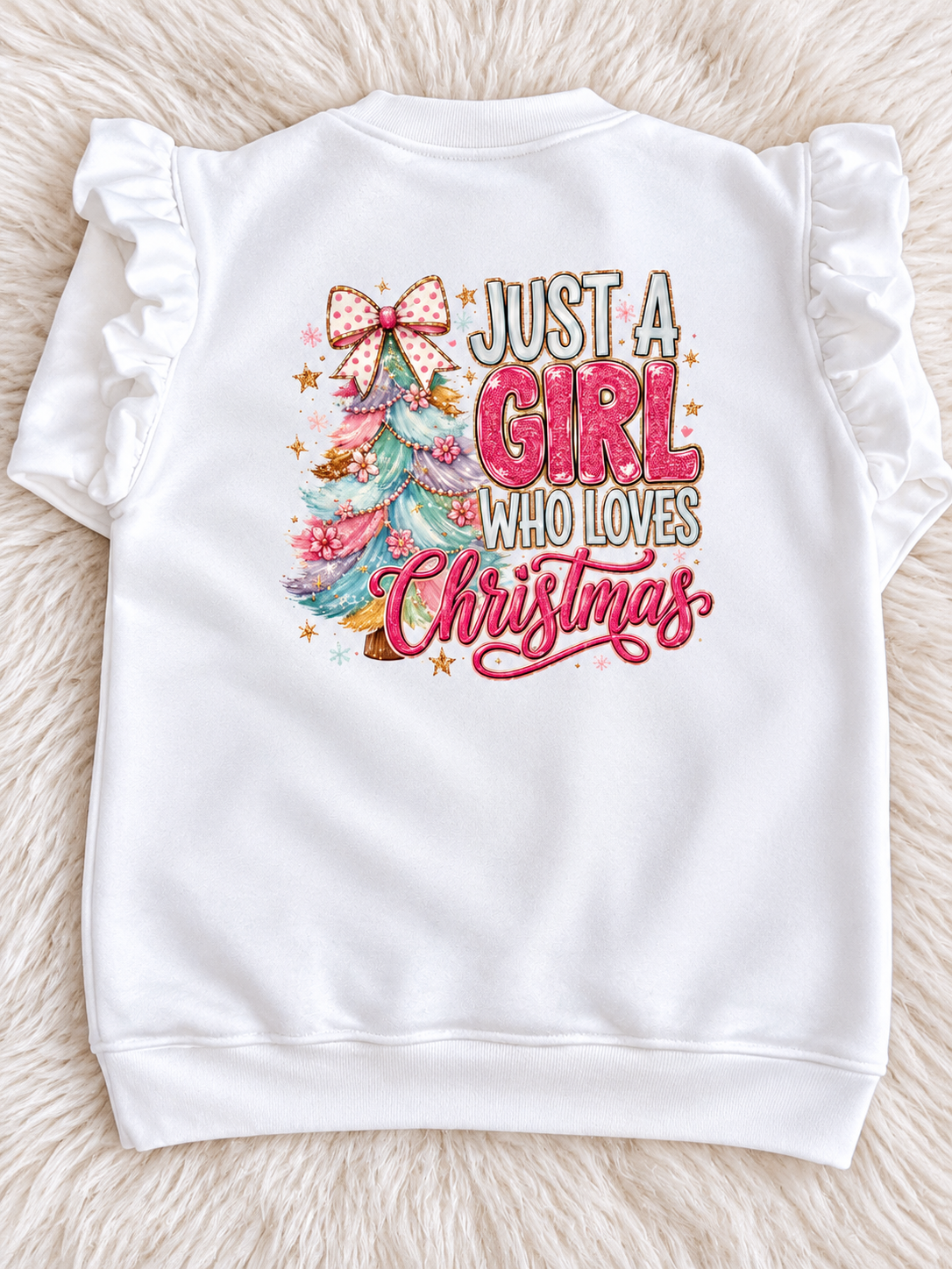 Just A Girl Who Loves Christmas – Girls Personalised Christmas Jumper 🎄🎀