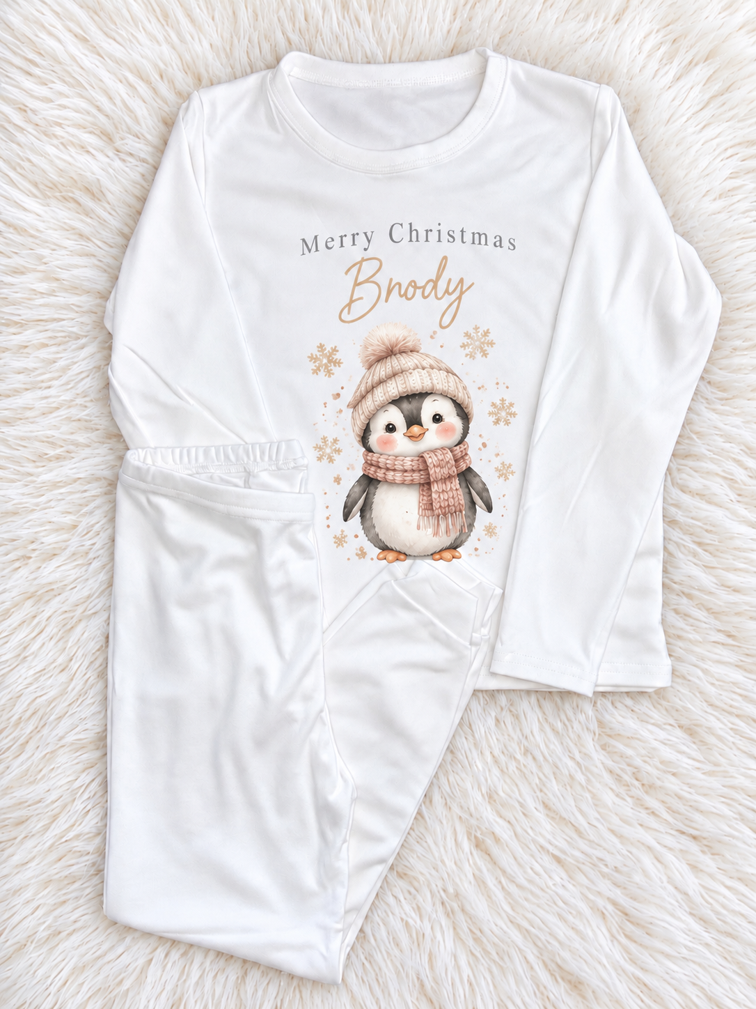 Personalised Penguin Christmas Pyjamas