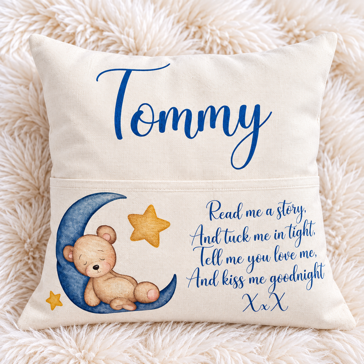 Personalised Bedtime Book Cushion | Children’s Reading Pillow