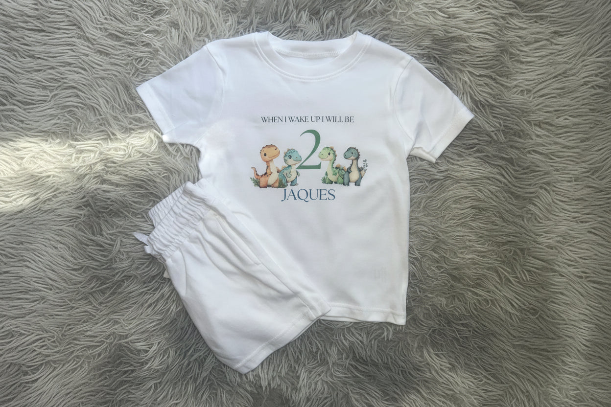 When I Wake Up Dino Short Pyjamas