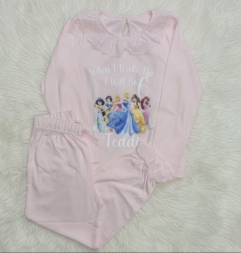 Girls frill custom themed When I Wake UP Pyjamas
