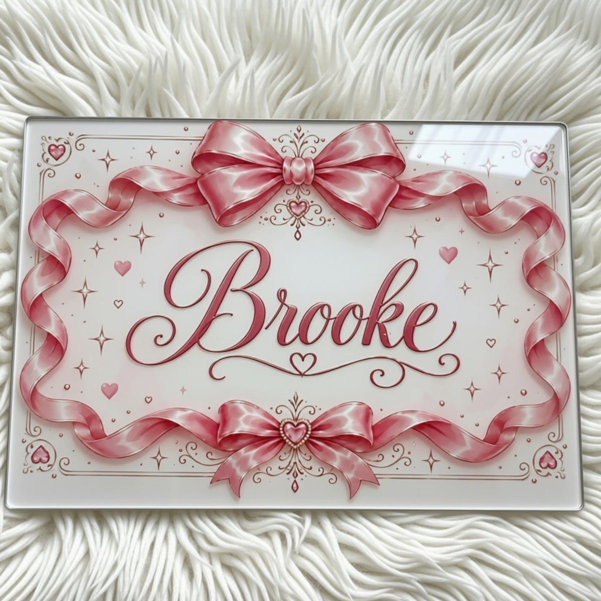 Personalised Glass Hair Styling Mat | Hair Straightener & Curling Wand Rest | Teen Girl Gift