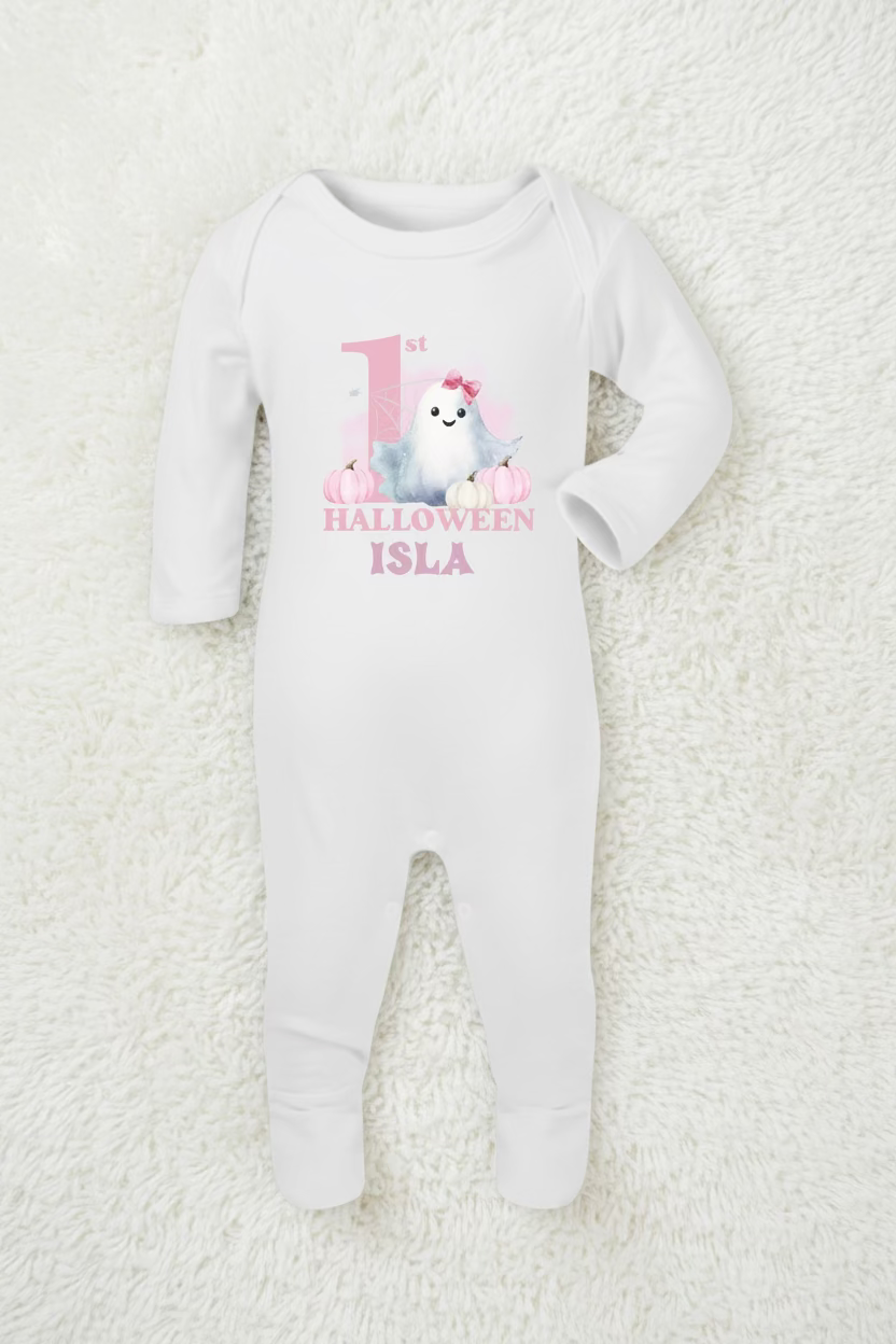 Cute 1st Halloween Personalised Sleepsuit
