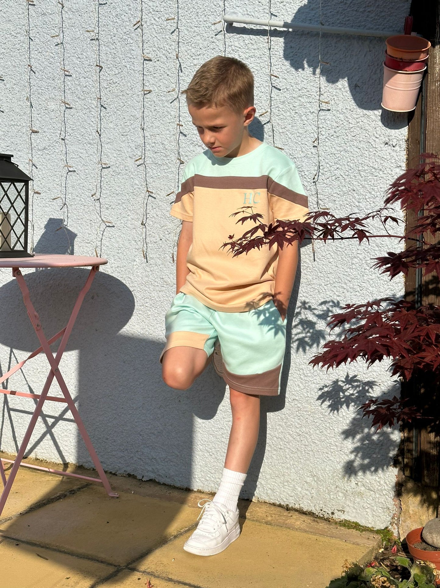 Tri Colour Short Set