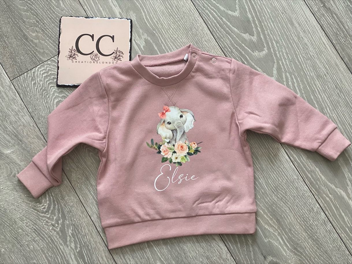 Personalised Girls Elephant Tracksuit