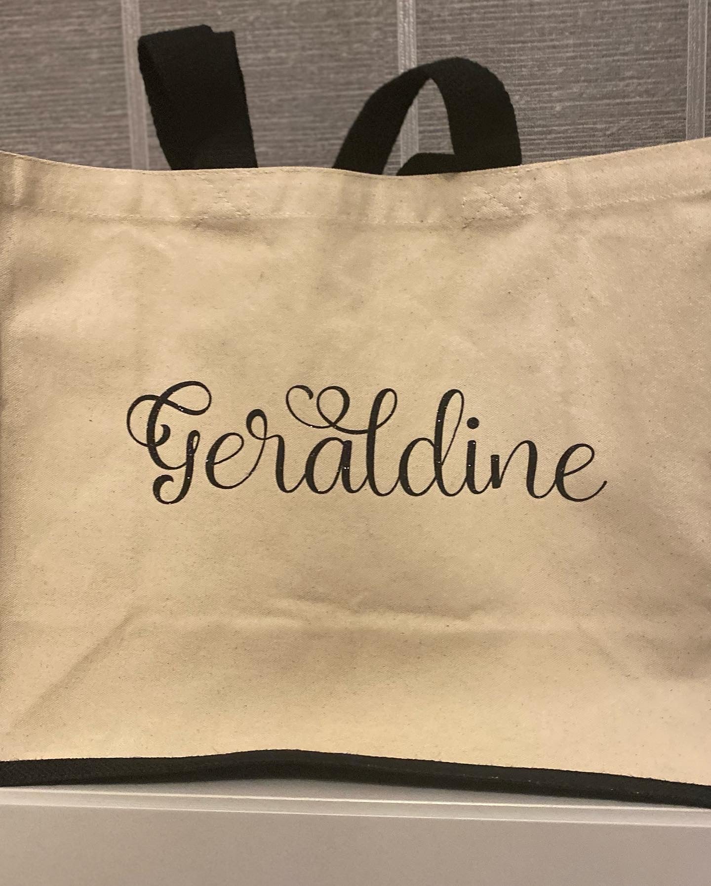 Black Handled Personalised Tote