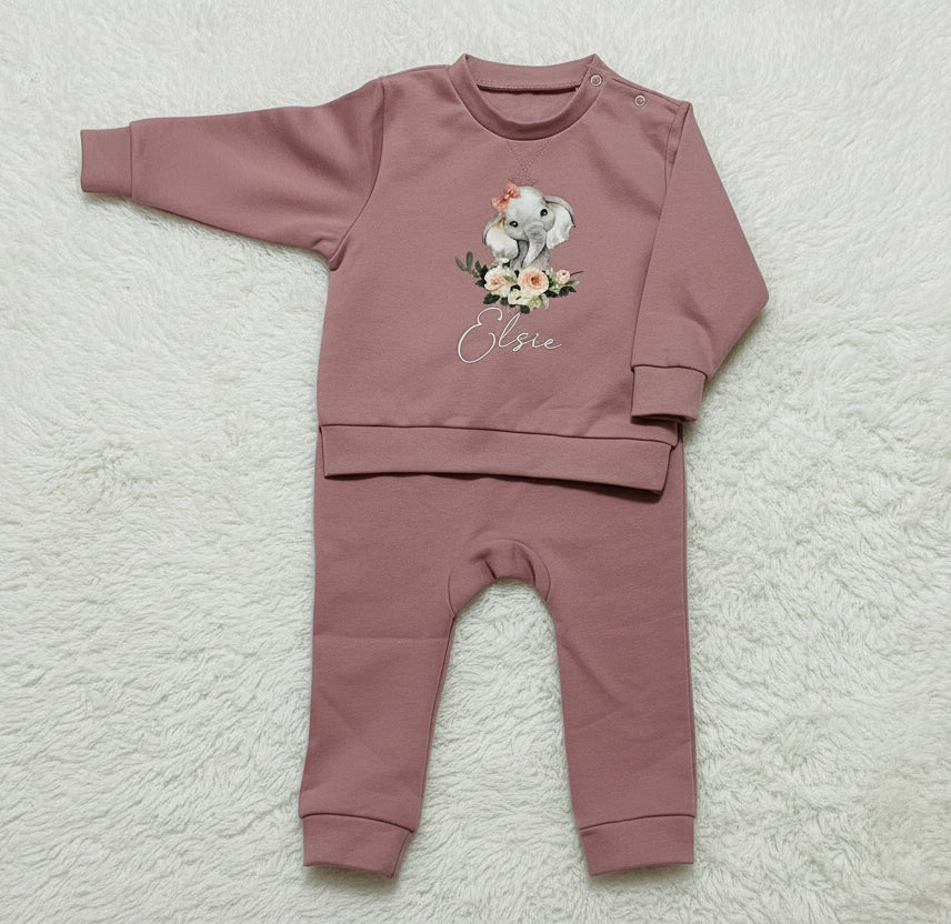 Personalised Girls Elephant Tracksuit