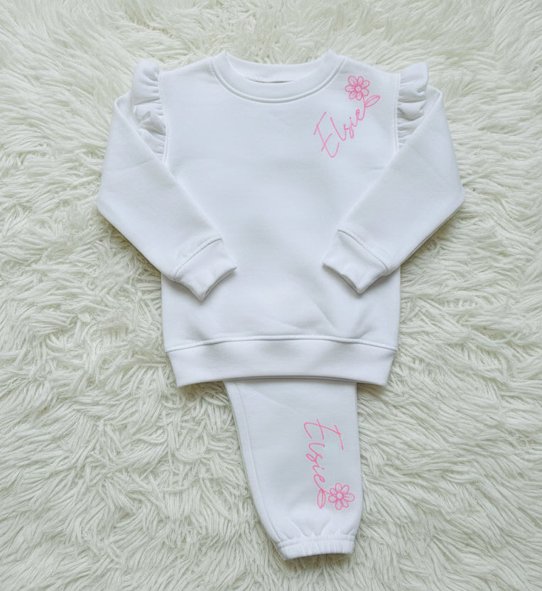 Girls Frill Personalised Tracksuit