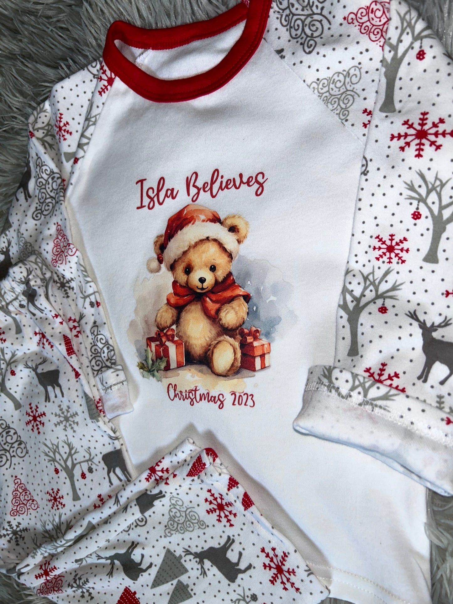 Personalised Teddy Design Christmas Pyjamas