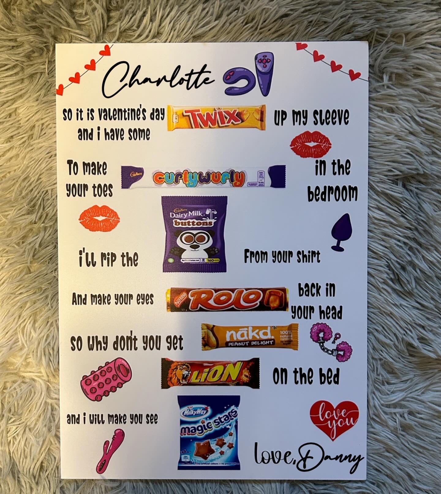 Naughty Valentine’s Personalised Chocolate Board