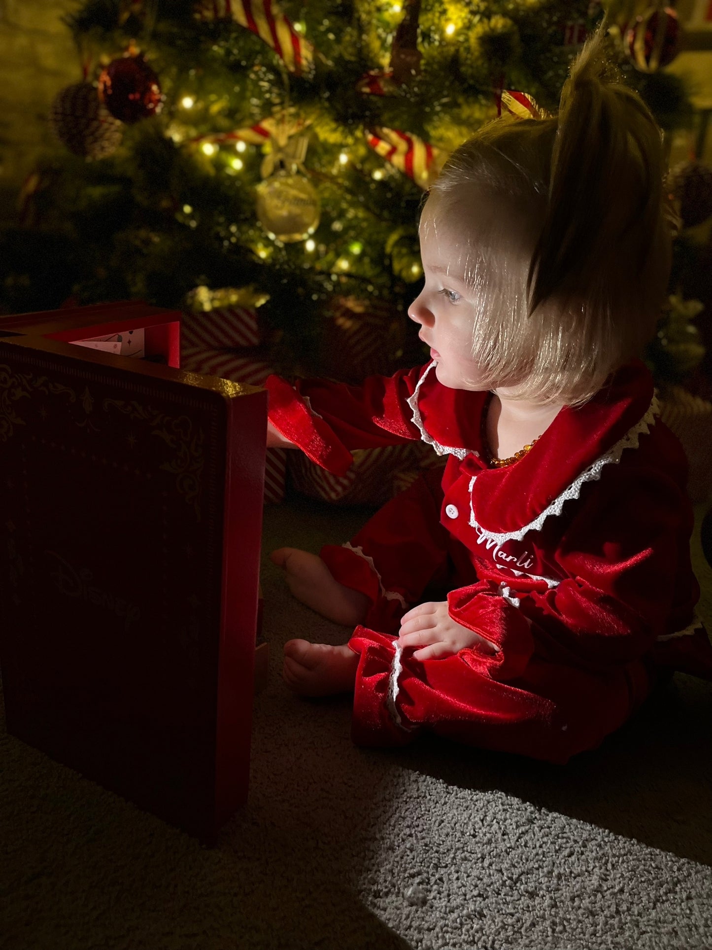 Red Christmas Velour Family Pyjamas