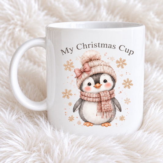 Penguin Christmas Polymer Mugs | 6oz & 12oz | Christmas Cup