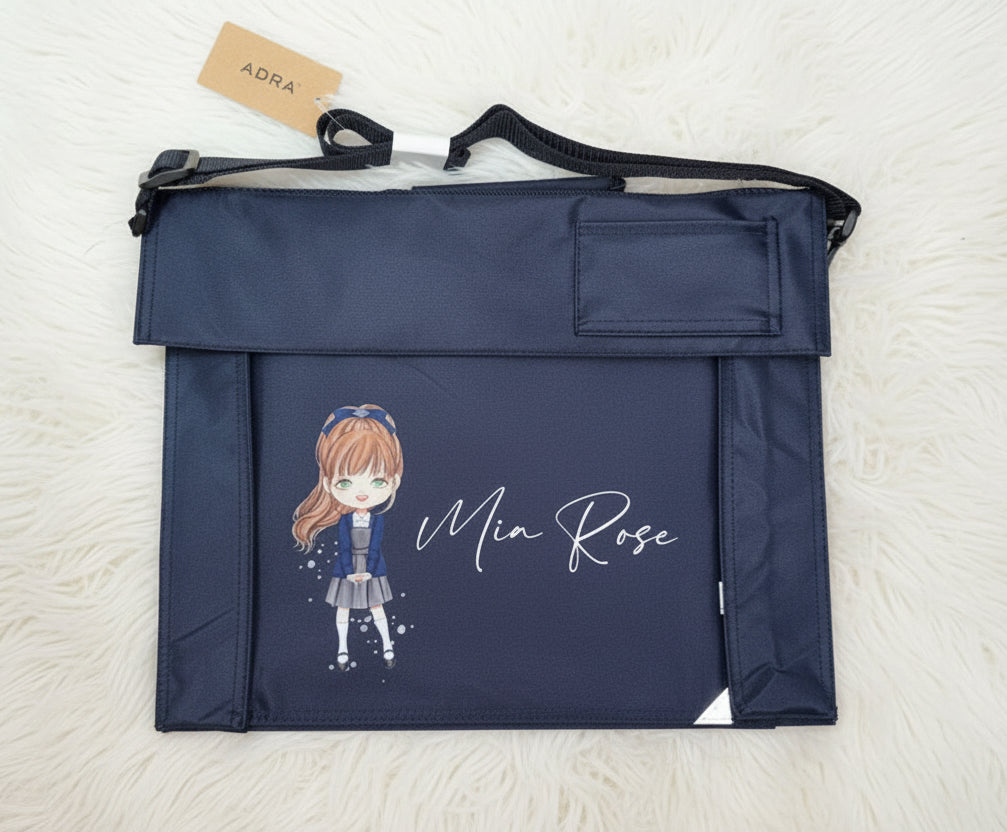 Girls Uniform Book Bag With Shoulder Strap
