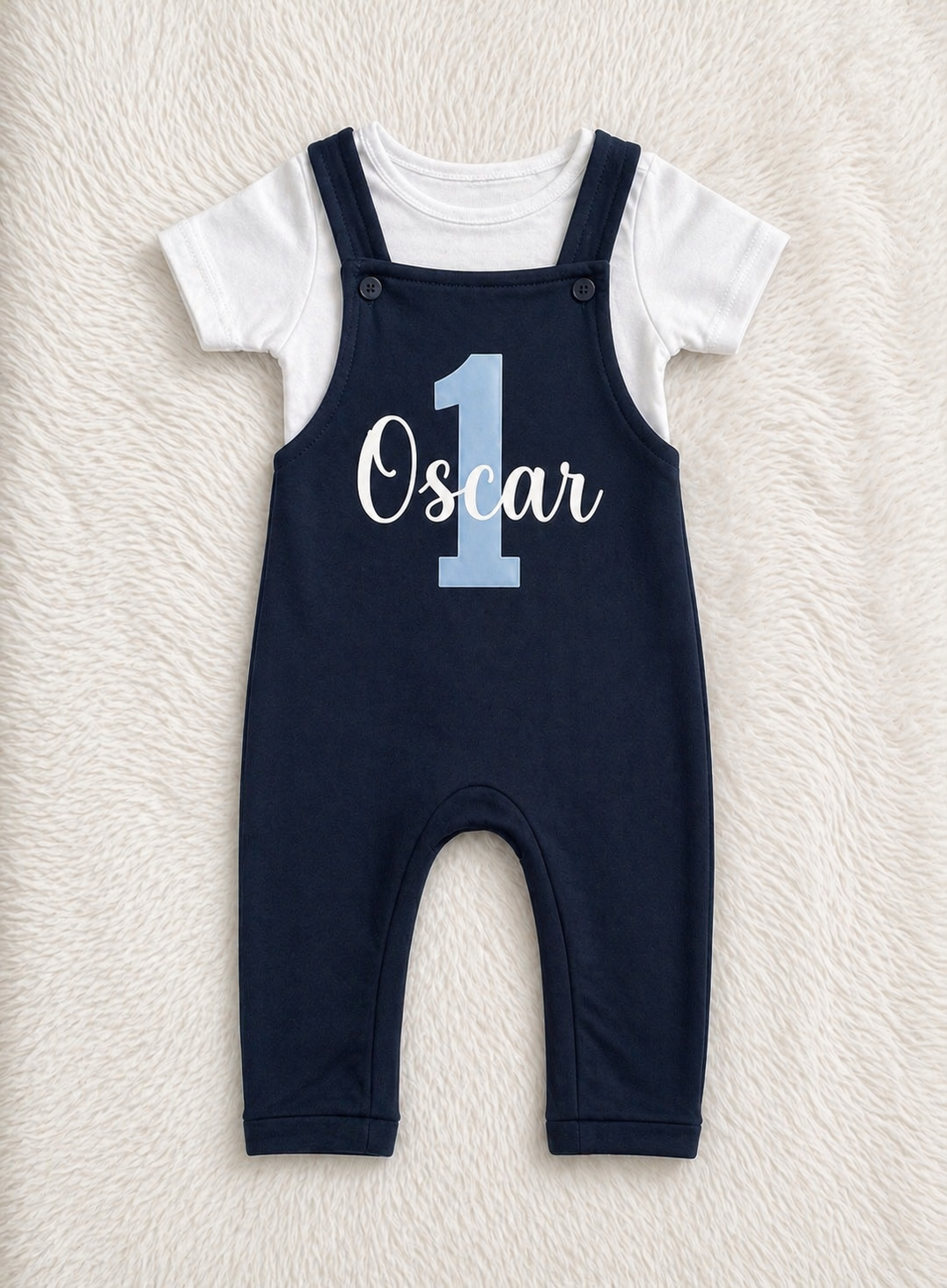 Birthday Outfit Dungarees For Ages 1-4 Personalised
