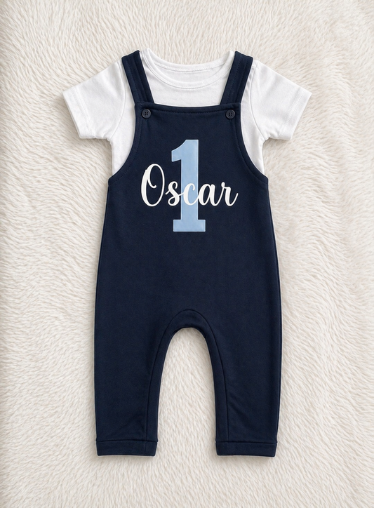 Birthday Outfit Dungarees For Ages 1-4 Personalised