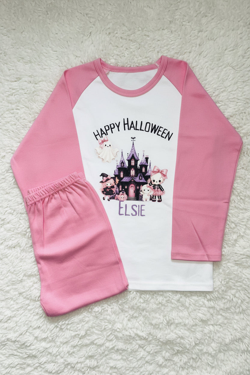 Happy Halloween Personalised Pyjamas Girls