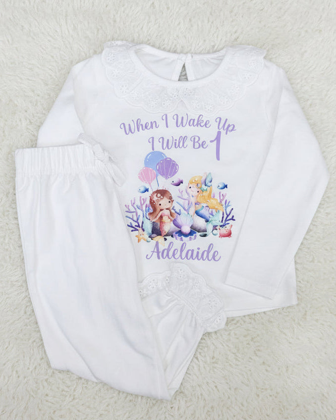 Girls frill custom themed When I Wake UP Pyjamas