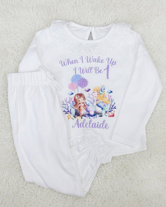 Girls frill custom themed When I Wake UP Pyjamas