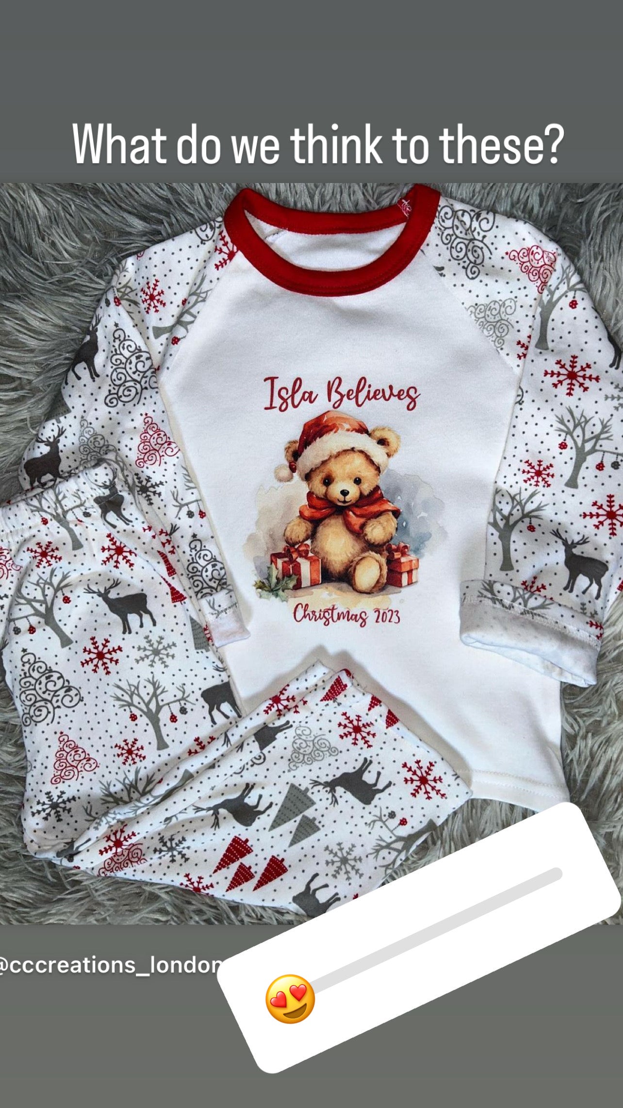 Personalised Teddy Design Christmas Pyjamas