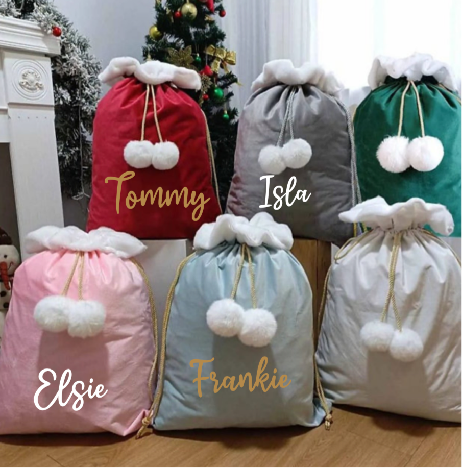 Velvet Personalised Christmas Sack