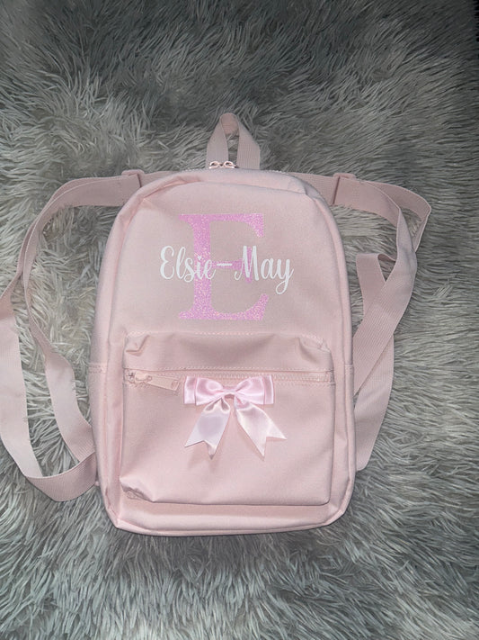 Personalised Glitter Initial Mini Backpacks