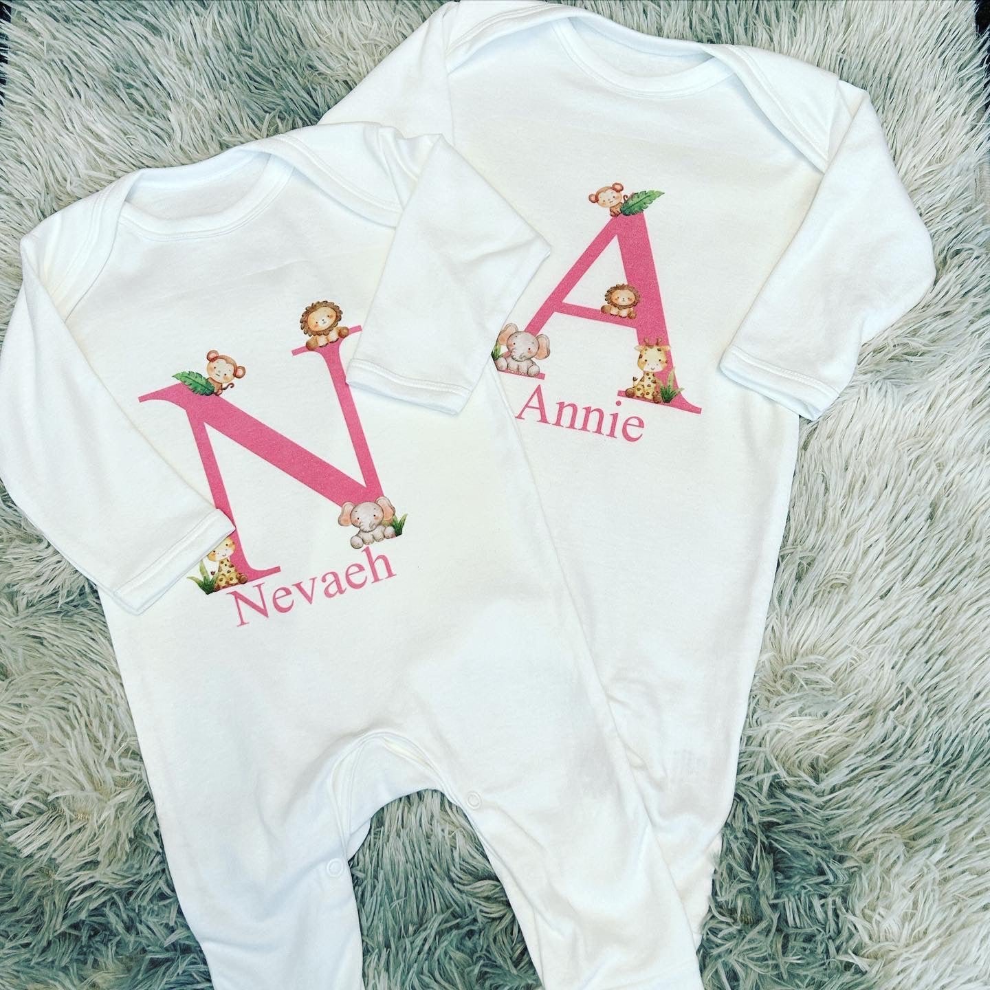 Safari Initial And Name Romper