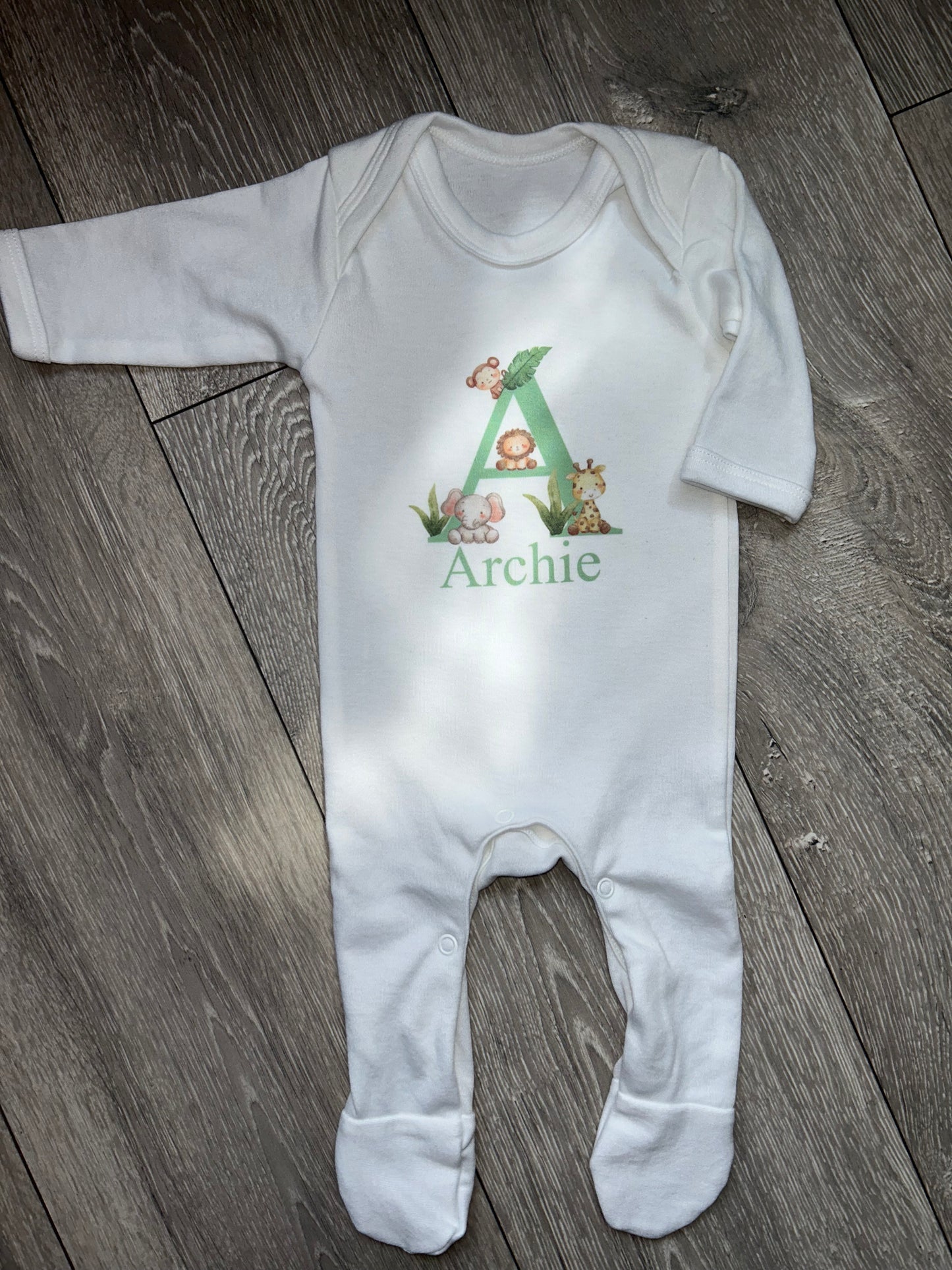 Safari Initial And Name Romper