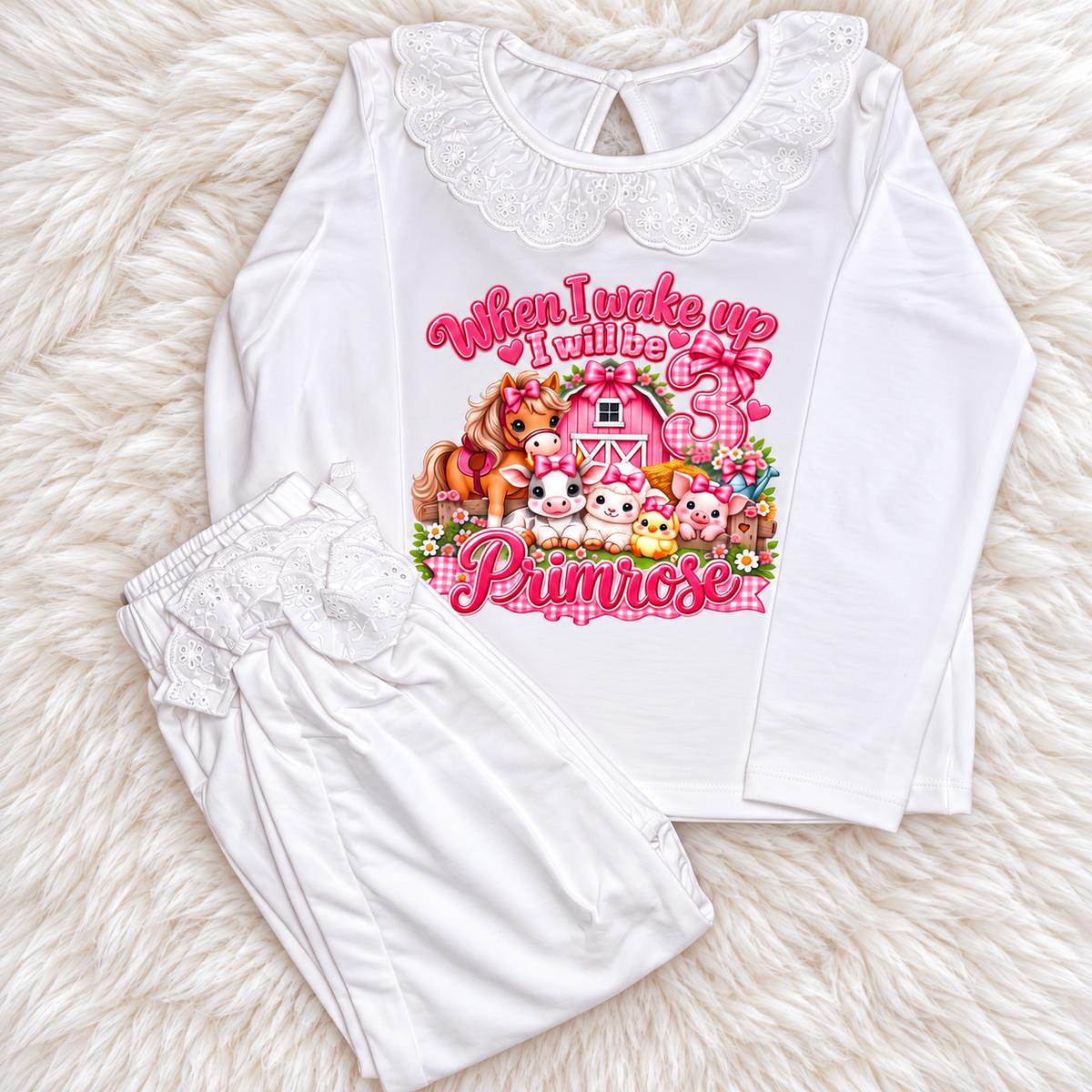 Farm Friends birthday eve personalised pyjamas