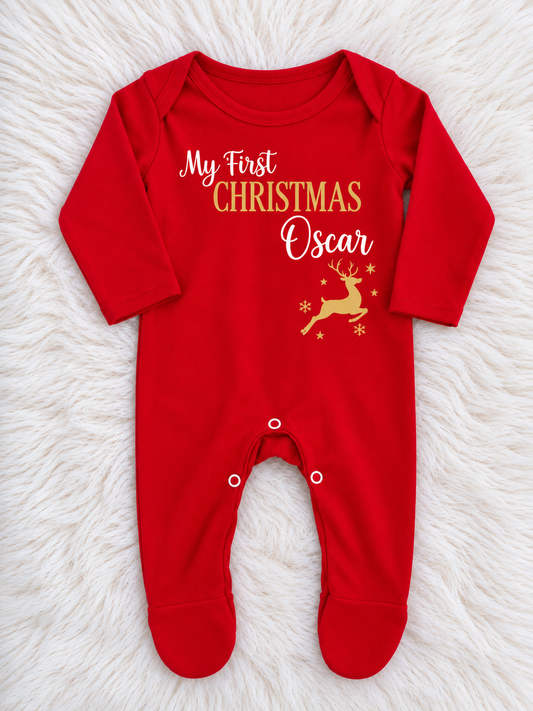 My First Christmas Personalised Romper