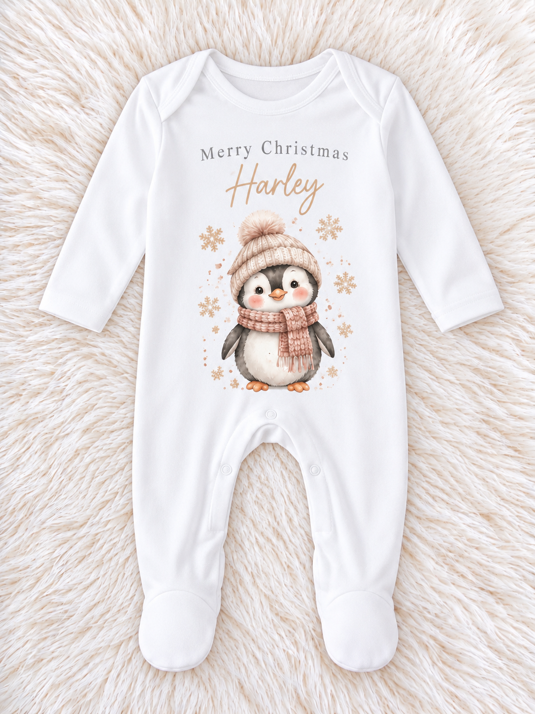 Personalised Penguin Christmas Romper