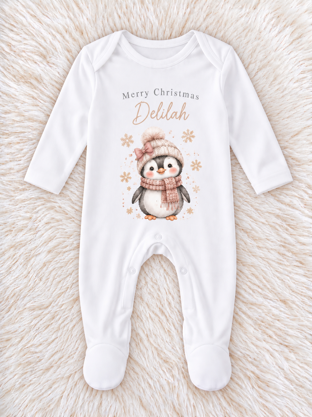 Personalised Penguin Christmas Romper