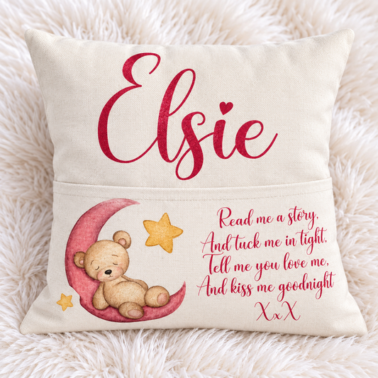 Personalised Bedtime Book Cushion | Children’s Reading Pillow