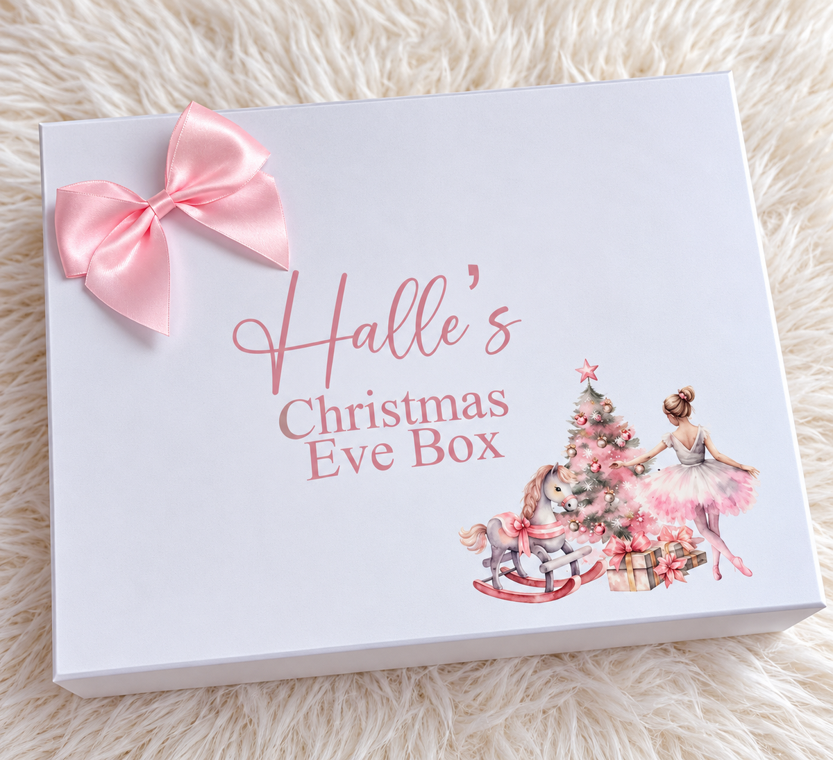 Personalised Pink Ballerina Christmas Eve Box | Girls Christmas Keepsake Box