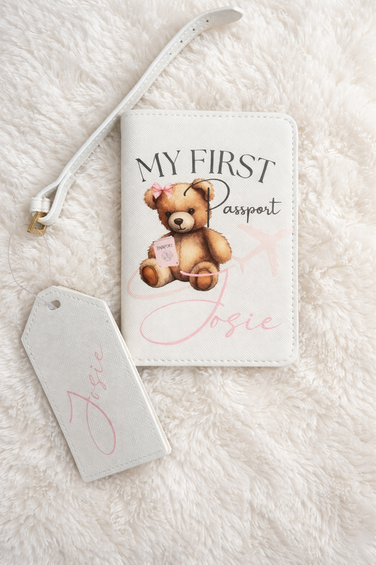 Personalised My First Passport Cover Bear