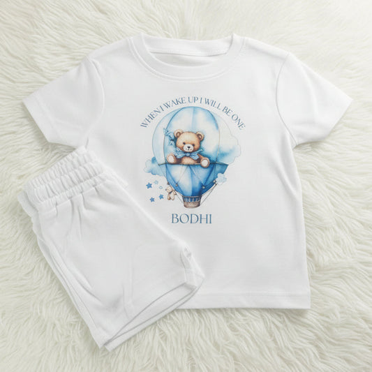 When I Wake Up Bear Hot Air Balloon Short Pyjamas