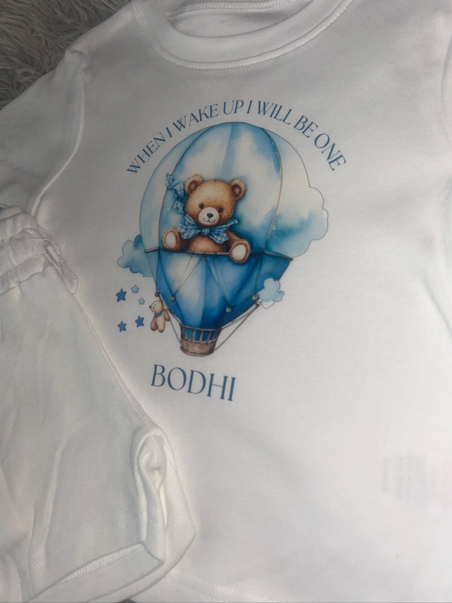 When I Wake Up Bear Hot Air Balloon Short Pyjamas