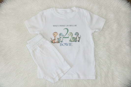 When I Wake Up Dino Short Pyjamas