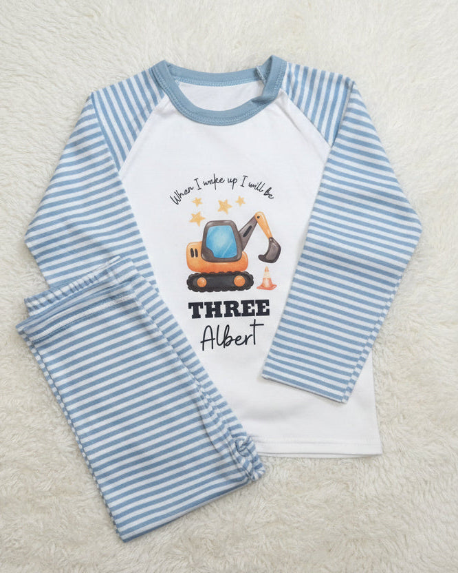 When I Wake Up Tractor Pyjamas