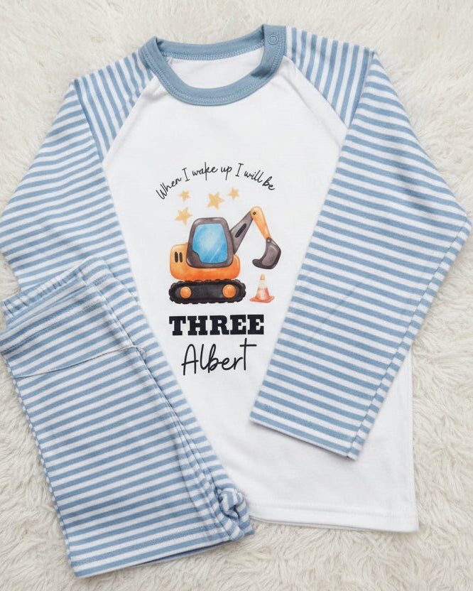 When I Wake Up Tractor Pyjamas
