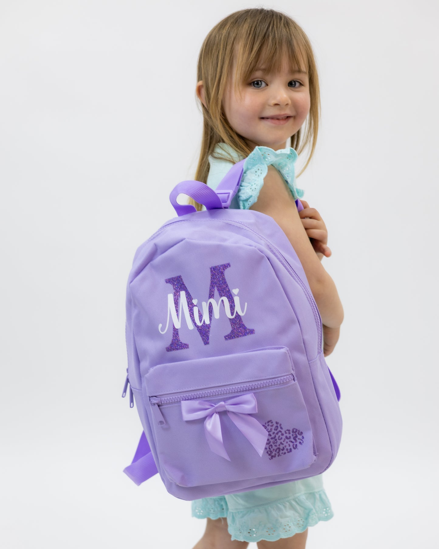 Personalised Glitter Initial Mini Backpacks