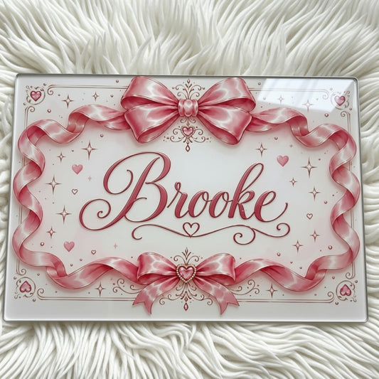 Personalised Glass Hair Styling Mat | Hair Straightener & Curling Wand Rest | Teen Girl Gift