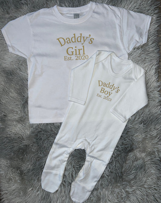 Daddy's/Mummy's Boy/Girl Sleepsuit/T-shirt